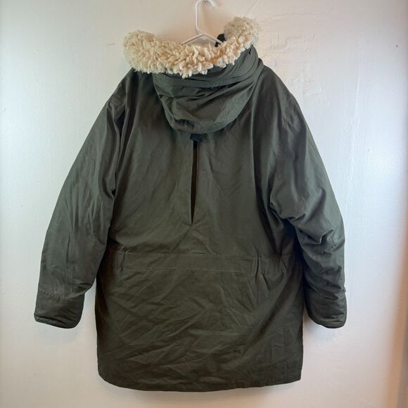 Vintage Eddie Bauer Green Superior Polar Parka Sheep Fur Hood Down Mens Size XL - Picture 7 of 16